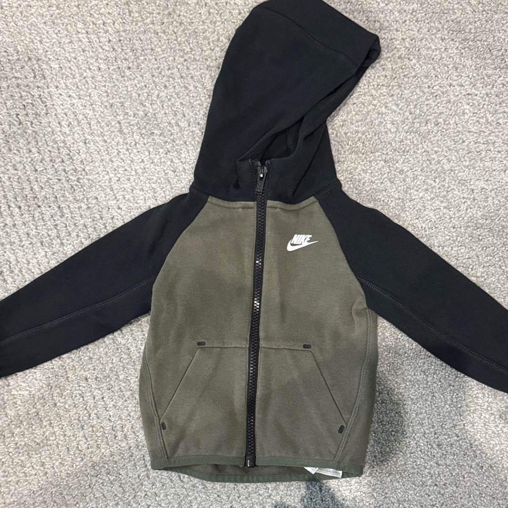 Nike Kids' Hoodie in Black and Olive